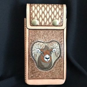 Handmade all leather cell phone carrier!